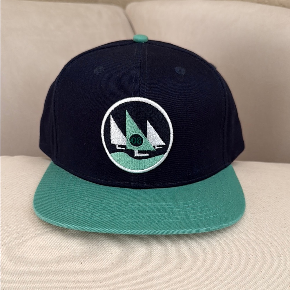 Pink Dolphin Navy and Sea Green Cap